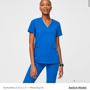 Figs Casma Scrub Top, royal blue, medium